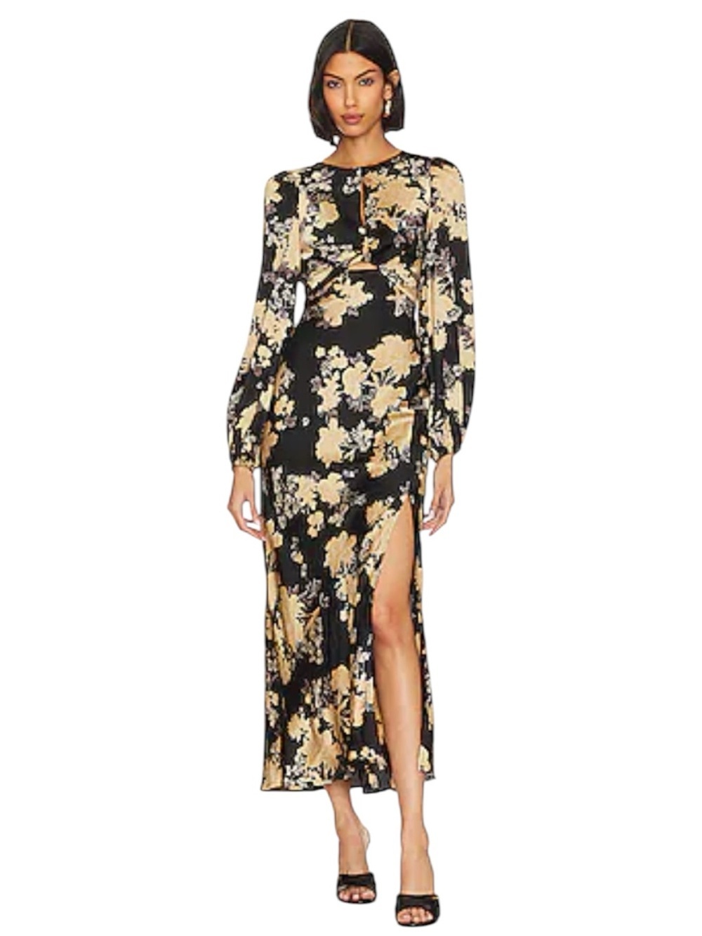 NWT ASTR the Label Suzy Dress in Black & Cream Floral